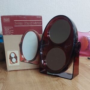 Sears Red 3-Way Stand Mirror